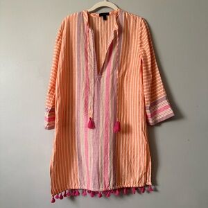 J. Crew Women’s Linen Blend Multi Top tunic Dress Cover Up Oversize